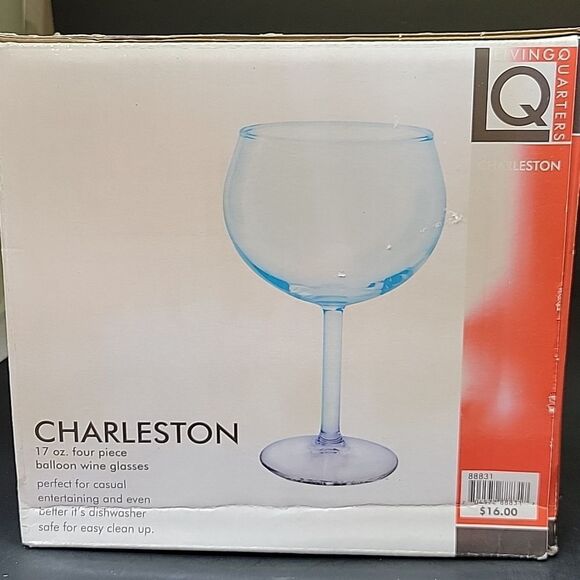 4-Piece Living Quarters Clear Balloon Wine Glass Set Charleston - Picture 3 of 5